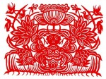 Folk paper-cut “Lotus bearing seeds” (Zhenyuan, Gansu)