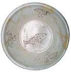 Revolving birds and fish on white porcelain basin from Liao dynasty (dated back 1000 years)