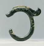A coiled jade dragon, an art object of the Hongshan culture that existed about 5,000 years ago. It was unearthed at Wenniute banner, Inner Mongolia